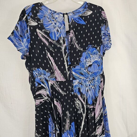 Free People First Kiss Maxi Dress Women's M/L Botanical Night Floral Blue Alter - Picture 10 of 11